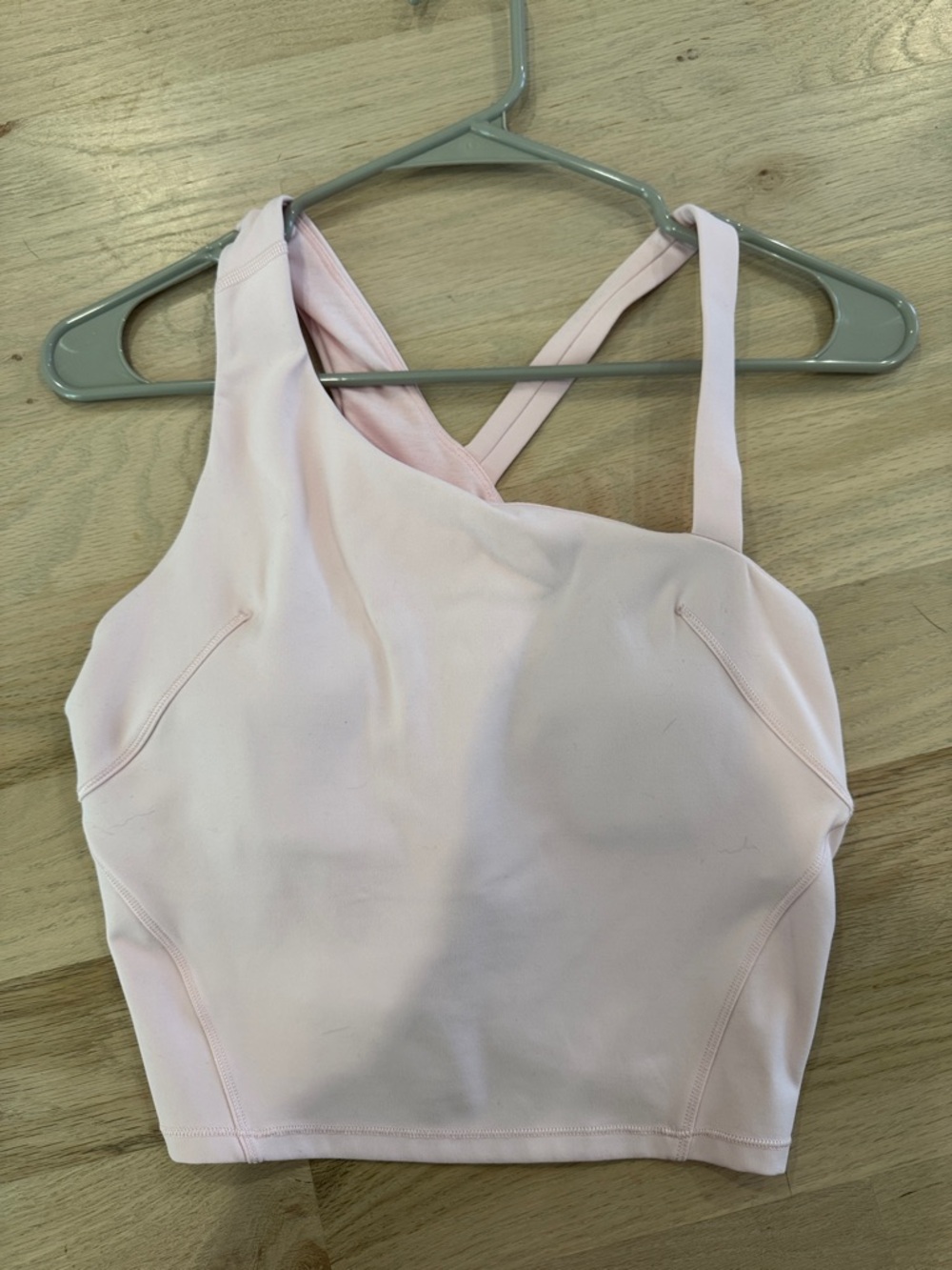 lululemon athletica Pale Pink Crossback Seamless Crop Sports Bra